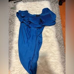 Blue Off-the-Shoulder Dress